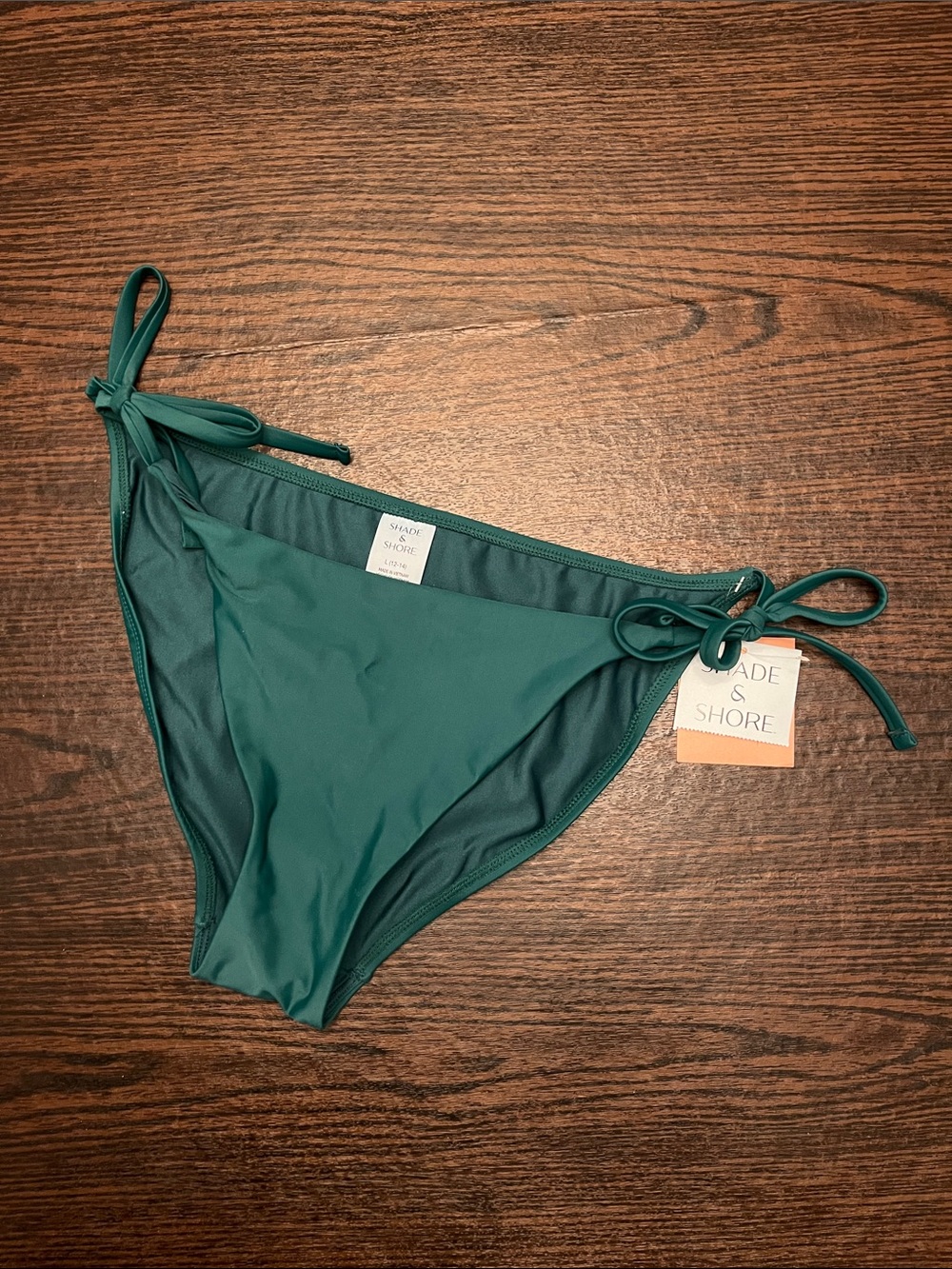 Shade & Shore Emerald Green Tie-Side Medium Coverage Bikini Bottom